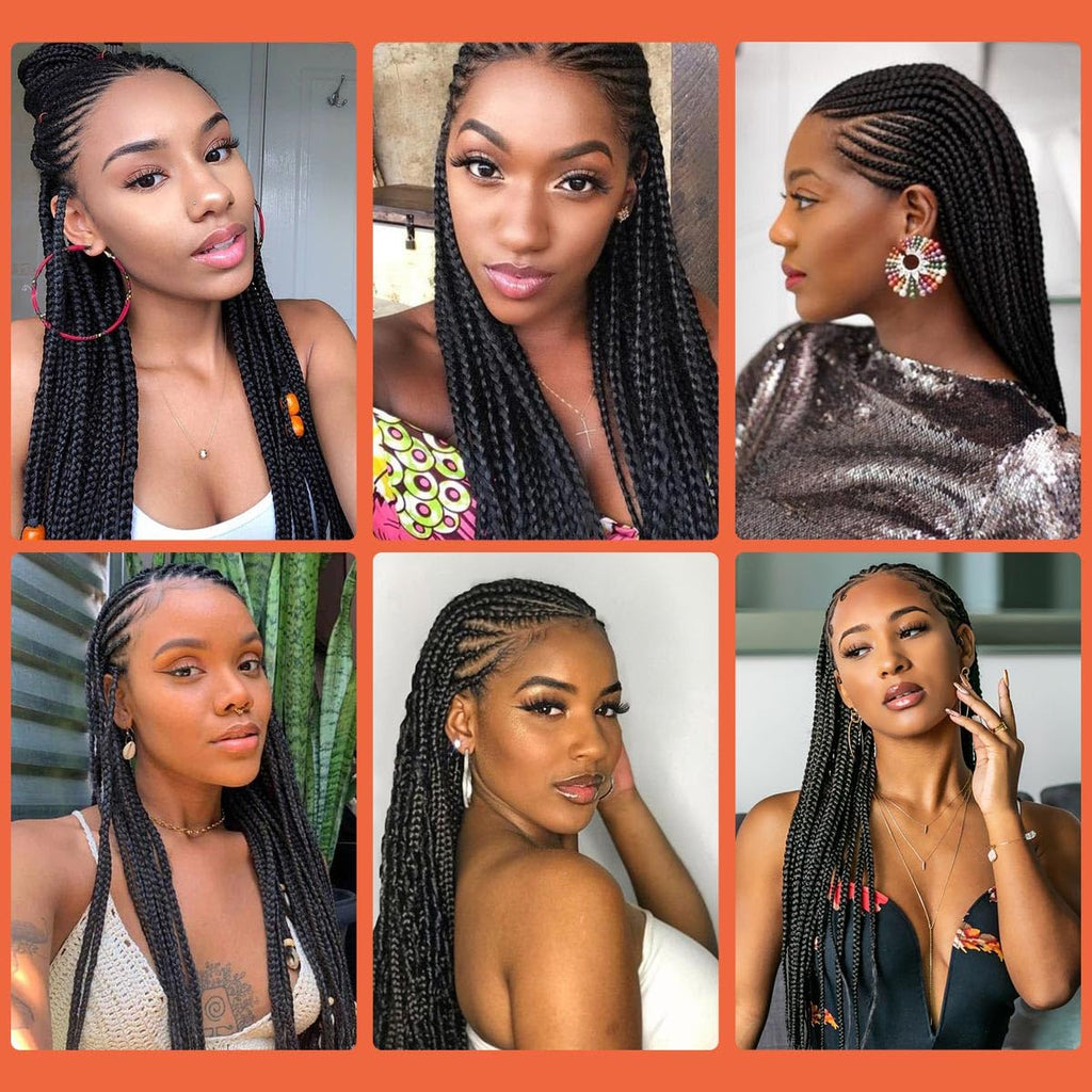 30 inch 13×7 HD Lace Front Box Braids Cornrow Wig
