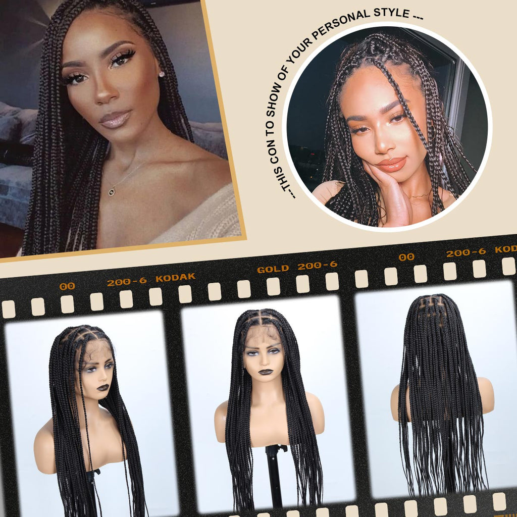 Sangtok New 360 Lace Braided Wigs for Black Women