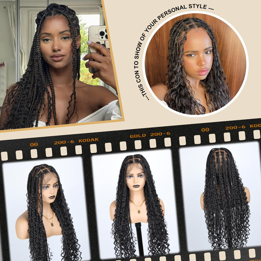 Sangtok New 360 Lace Braided Wigs for Black Women