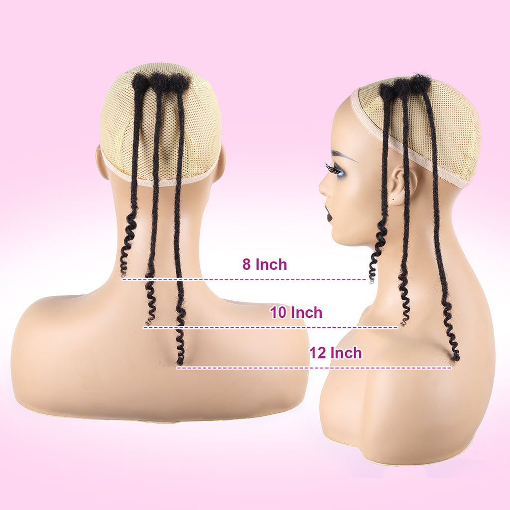 Sangtok 8 inch 40 Strands Loc Extensions Human Hair Curly Ends 0.4cm Width Human Hair Loc Extensions 8-12 Inch