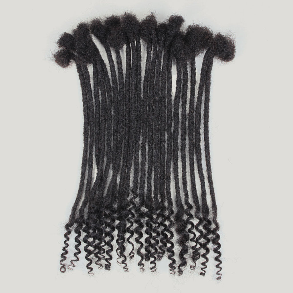 Sangtok 8 inch 40 Strands Loc Extensions Human Hair Curly Ends 0.4cm Width Human Hair Loc Extensions 8-12 Inch
