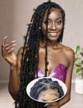 Sangtok Extra Long 45" Butterfly Locs Wig Knotless Embroidery Full Double Lace Big Triangle Part Butterfly Loc Braided Wigs