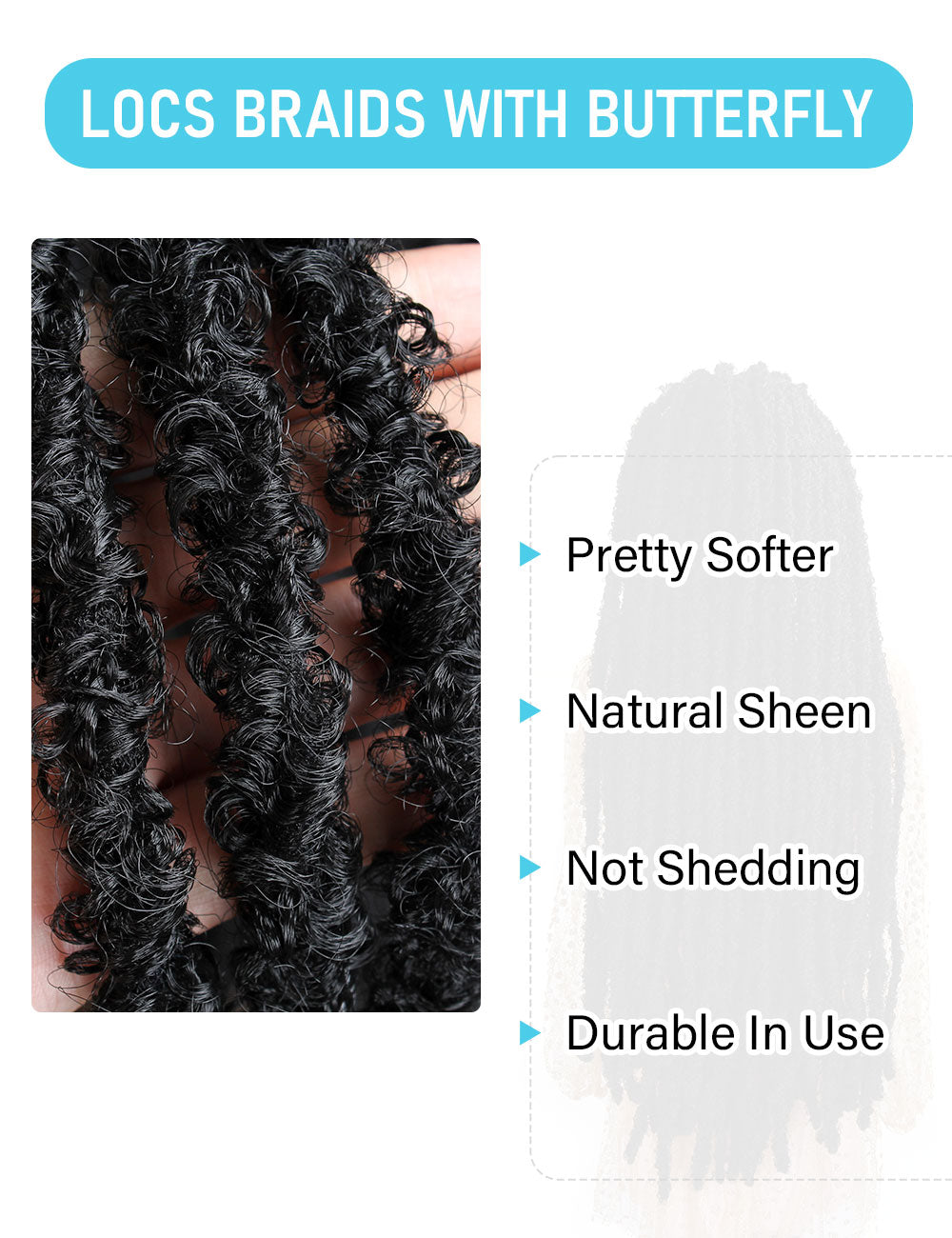 32" 3D Butterfly Locs Wig Knotless Full Double Lace Wig