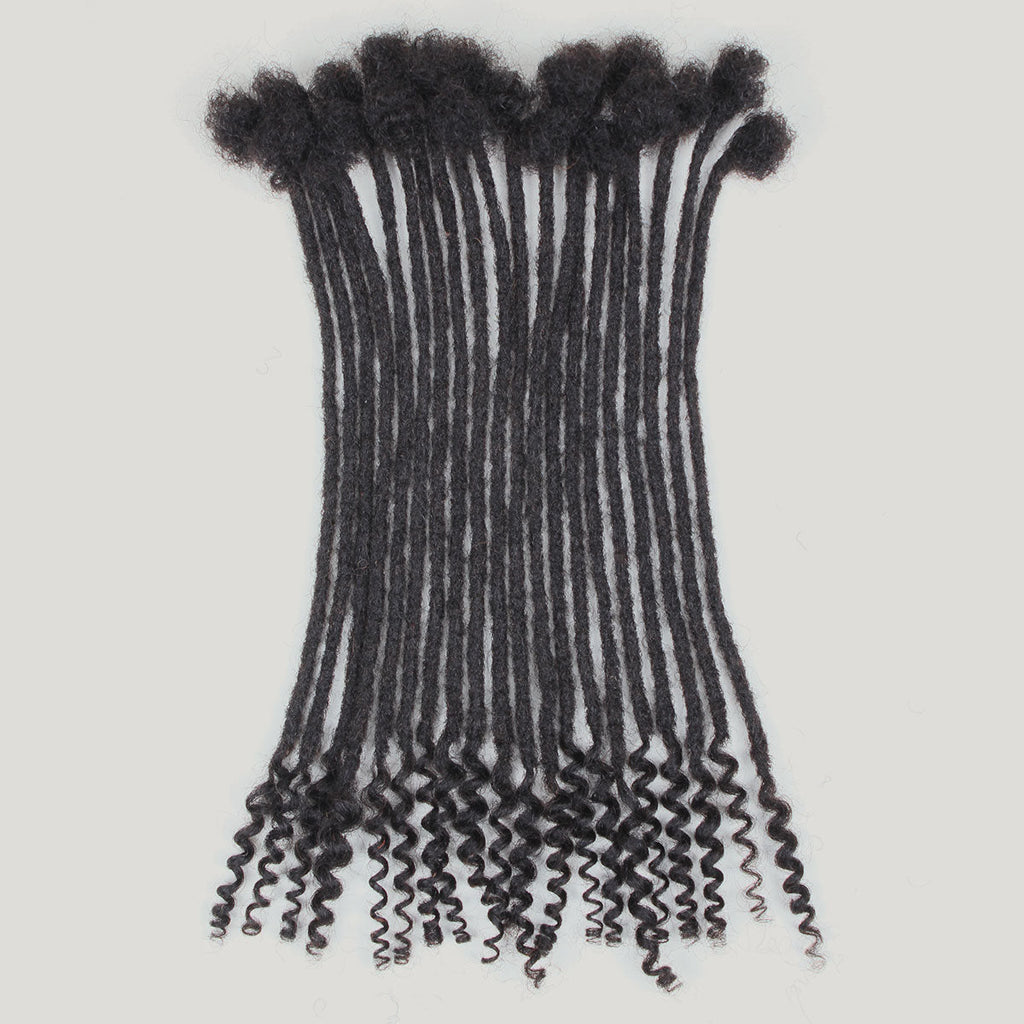 Sangtok 8 inch 40 Strands Loc Extensions Human Hair Curly Ends 0.4cm Width Human Hair Loc Extensions 8-12 Inch