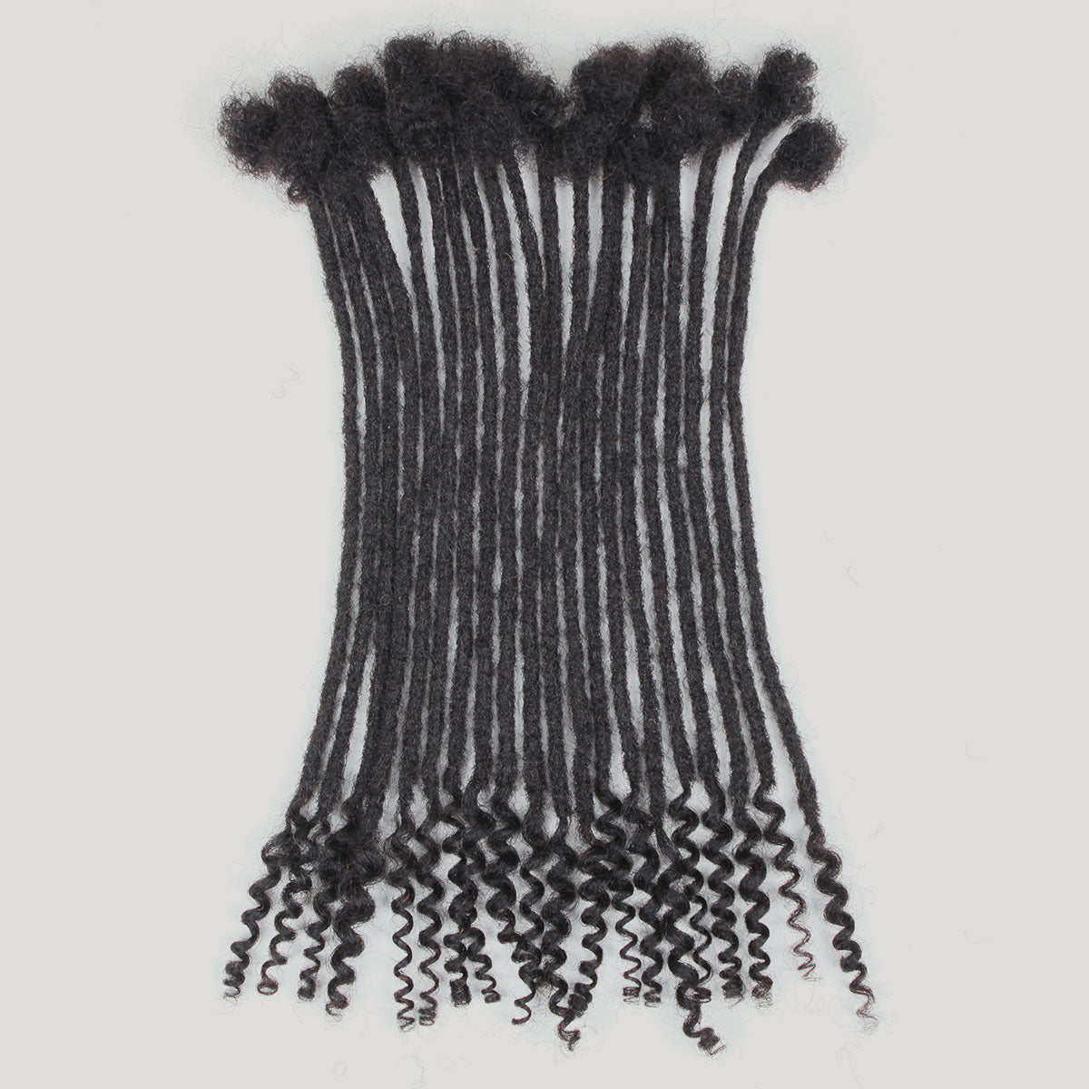 Sangtok 8 inch 40 Strands Loc Extensions Human Hair Curly Ends 0.4cm Width Human Hair Loc Extensions 8-12 Inch