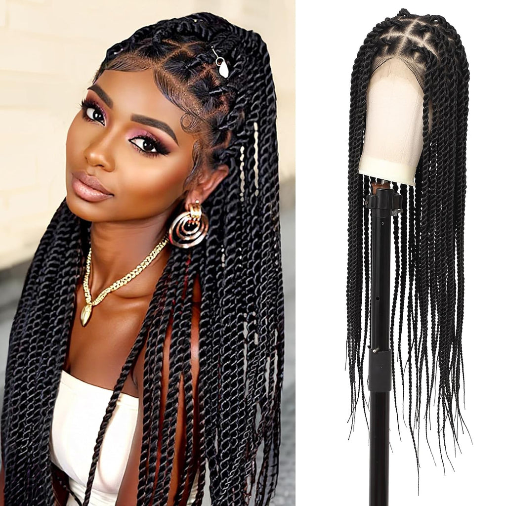 Senegal Twist Wigs 360° HD Full Single-layer Lace Two Braid Wigs