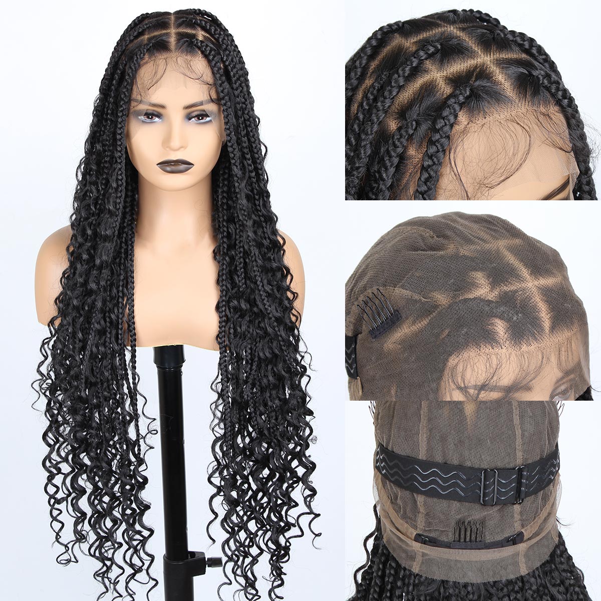 Sangtok New 360 Lace Braided Wigs for Black Women