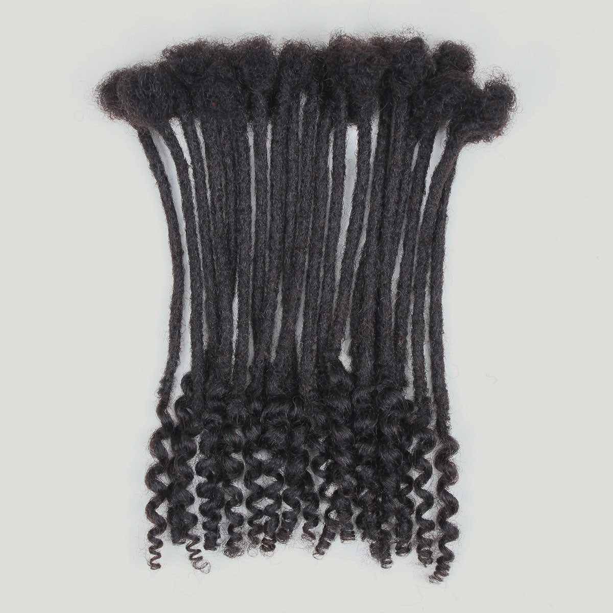 Sangtok 8 inch 40 Strands Loc Extensions Human Hair Curly Ends 0.4cm Width Human Hair Loc Extensions 8-12 Inch